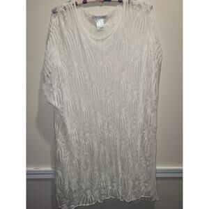 Anna & Ava off white crochet cover up tunic one size
